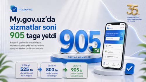 Number of Services on My.gov.uz Reaches 905